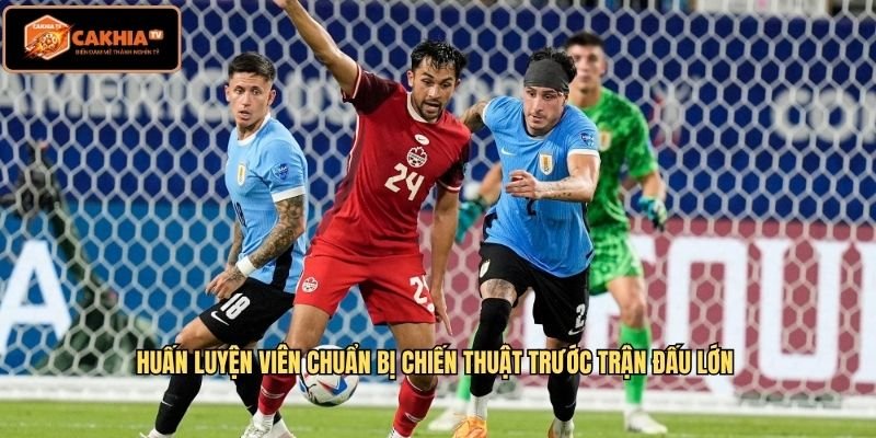 Huấn luyện viên chuẩn bị chiến thuật trước trận đấu lớn 
