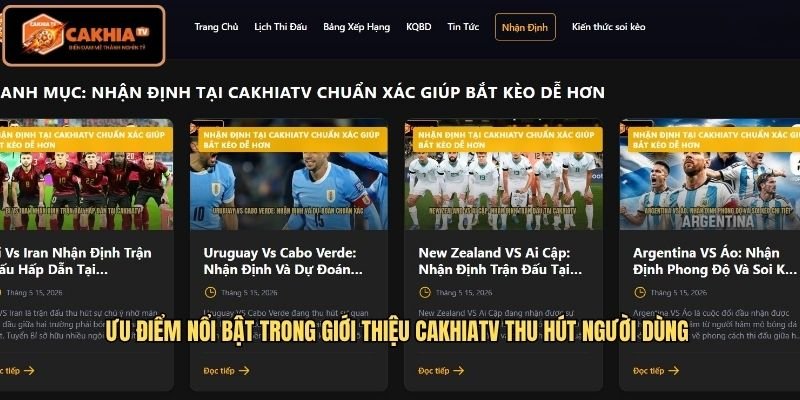 Ưu điểm nổi bật trong giới thiệu Cakhiatv thu hút người dùng 