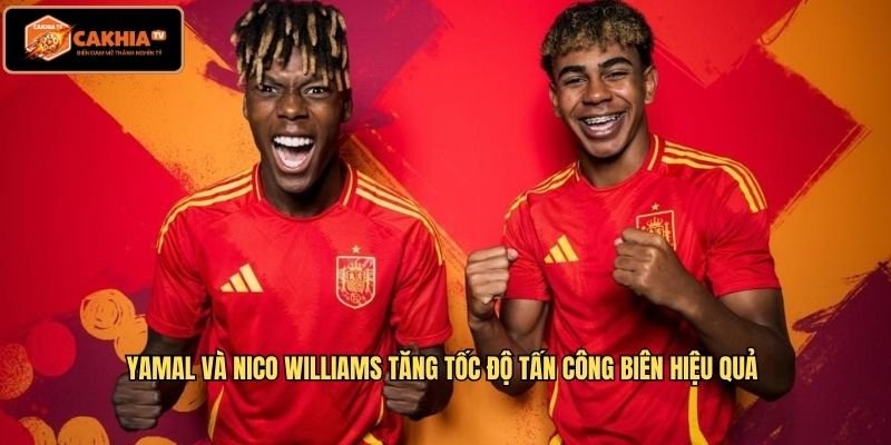 Yamal và Nico Williams tăng tốc độ tấn công biên hiệu quả 